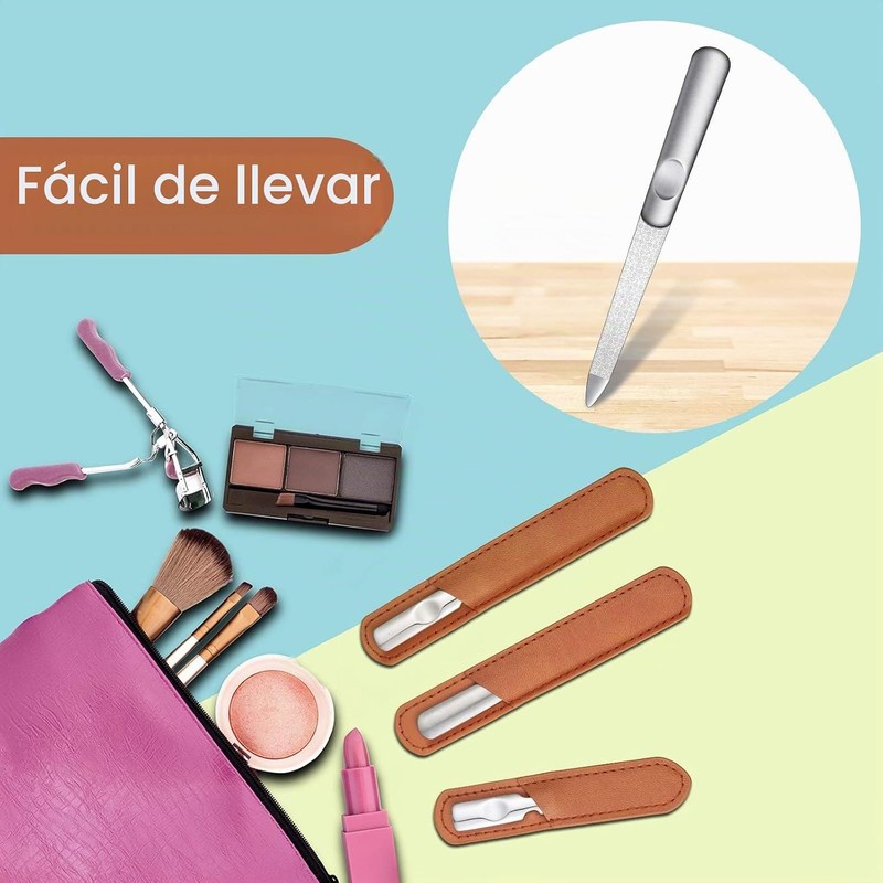Lima de uñas de acero inoxidable Mudder HG90 con funda
