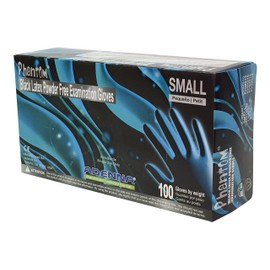 Adenna PHM912 Phantom 6 mil Latex Powder Free Exam Gloves (Black, Small) Box of 100
