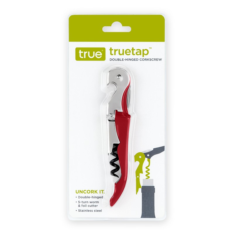 True Brands TrueTap Double Hinged Waiters Corkscrew, Top-notch Stainless Steel