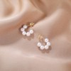 Pearl Hoop Earrings for Women Small Pearl Hoop Hypoallergenic Drop