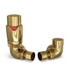 UK Radiators Thermostatic Radiator Valve (TRV) 15mm Corner Lockshield Valve