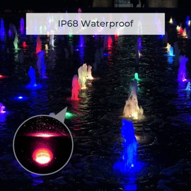 Color Changing LED Fountain Lights, Weighted Underwater Pond Lights Yard Spot Light Colored IP68 Waterproof Spotlights with Timer for Outdoor Garden Water Landscape Stream Waterfall (Set of 4)