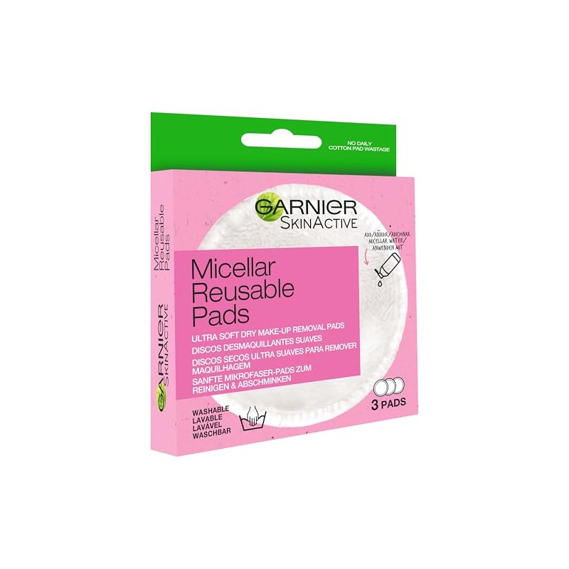 GARNIER Skin Active Ecopads Discos Desmaquillantes Reutilizables de Microfibra 3
