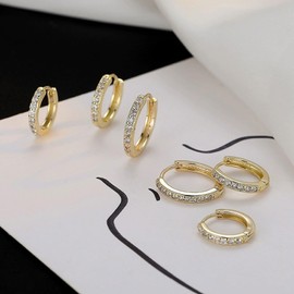 Hoop Earrings 925 Silver for Women Zirconia Small Hoop Earrings Hypoallergenic Hoop Earrings Hoop Earrings, Sterling Silver, Cubic Zirconia