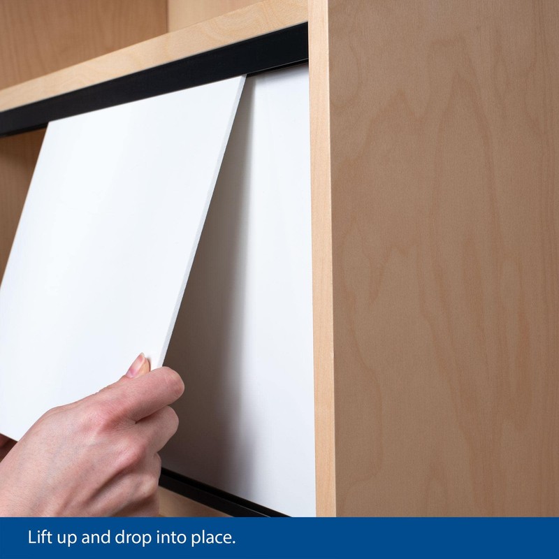 1/8" Panel Sliding Door Track – 48" Black Plastic Upper