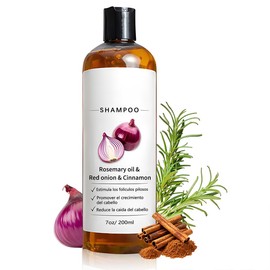 Onion Shampoo,Shampoo Reparación Brillante y Nutrición,Champú Extracto de Romero, Cebolla Roja y Canela,Fortalece raíces, controla grasa, refresca el 
