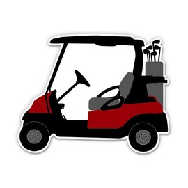Golf Cart - 3" Vinyl Sticker - for Car Laptop Water Bottle Phone - Waterproof Decal