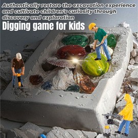 Minerals Excavation Set, Gemstone Excavation Toy, Excavation Set for Children, Science Kit, Gemstones, Gift for Children from 6 Years Boys Girls
