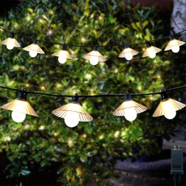 FUCHSUN $$$ 16.4 FT Outdoor Patio String Lights, Connectable LED Backyard Lights with 10 Globe Bulbs, Waterproof Hanging Light Outside for Gazebo Yard Porch Bistro Deck Party Decorations