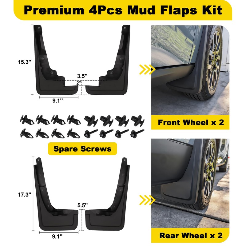 No Drilling Mud Flaps for Ford Maverick 2022-2025 Accessories Splash