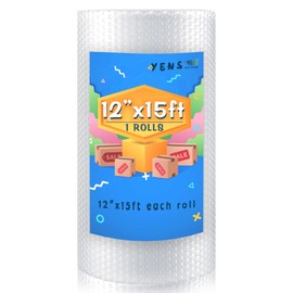 12 inch x 15 ft Bubble Cushioning Wrap for Moving Boxes Shipping Packing Supplies 1 Roll 12" X 15' feet Perforated