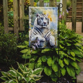 Caroline's Treasures White Tiger Garden Flag Mailbox Flag Decorative Yard Flag Banner Outside Patio Artwork Yard Flower Beds, Garden Size, Multicolor