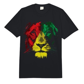 Reggae Lion Face - Lion Jamaica Flag Reggaeton Culture Comfort Colors Adult Heavyweight T-Shirt