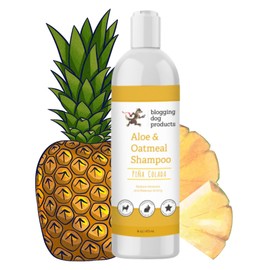 Aloe & Oatmeal Dog Shampoo – Piña Colada Scent – Relieves Itching & Restores Moisture – Gentle, Soap-Free Formula – 16 oz – Blogging Dog Products