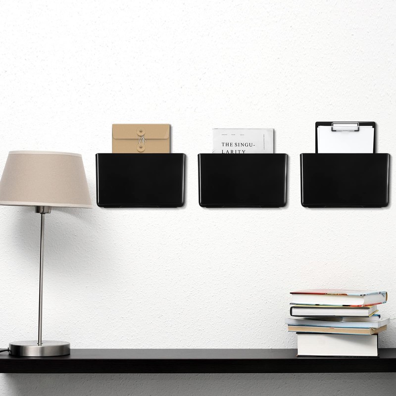 Colarr 8 Pcs Wall File Holder Organizer Plastic Wall Mount