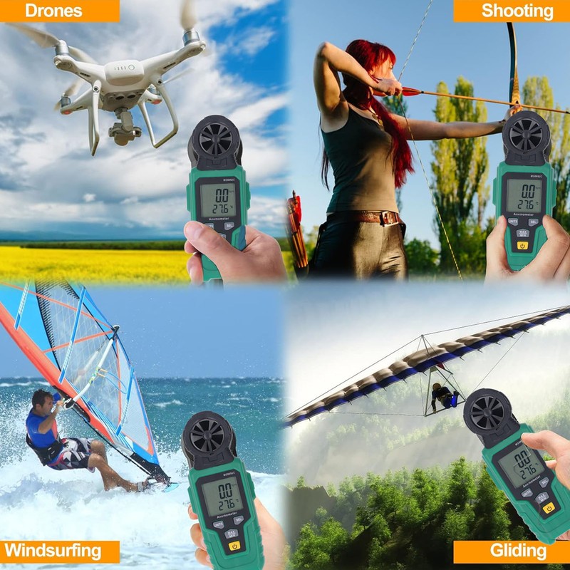 Digital Wind Speed Meter Multifunctional Accurate Handhled Wind Speed Temperature