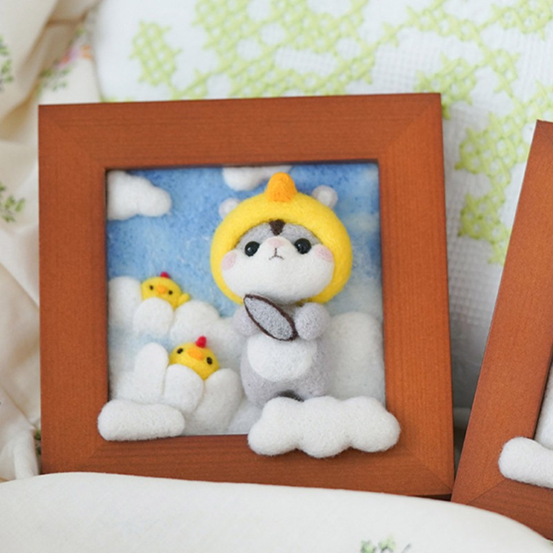 Needle Felting Kit Photo Frame Wool Felting Supplies Animal Plush