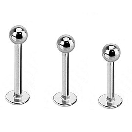 Marc's Titanium Labret Piercing Set of 3 for Pierced or Inflamed Piercings Unisex Titanium Jewellery
