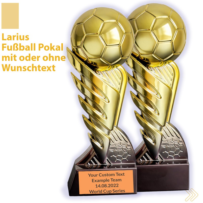 Larius Coppa da calcio dorata con palla (21,5 cm, 635