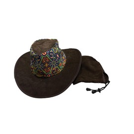AIMBEAR Sombrero Safari para Sol Unisex Plegable Tribal (Talla única, Café Multicolor)