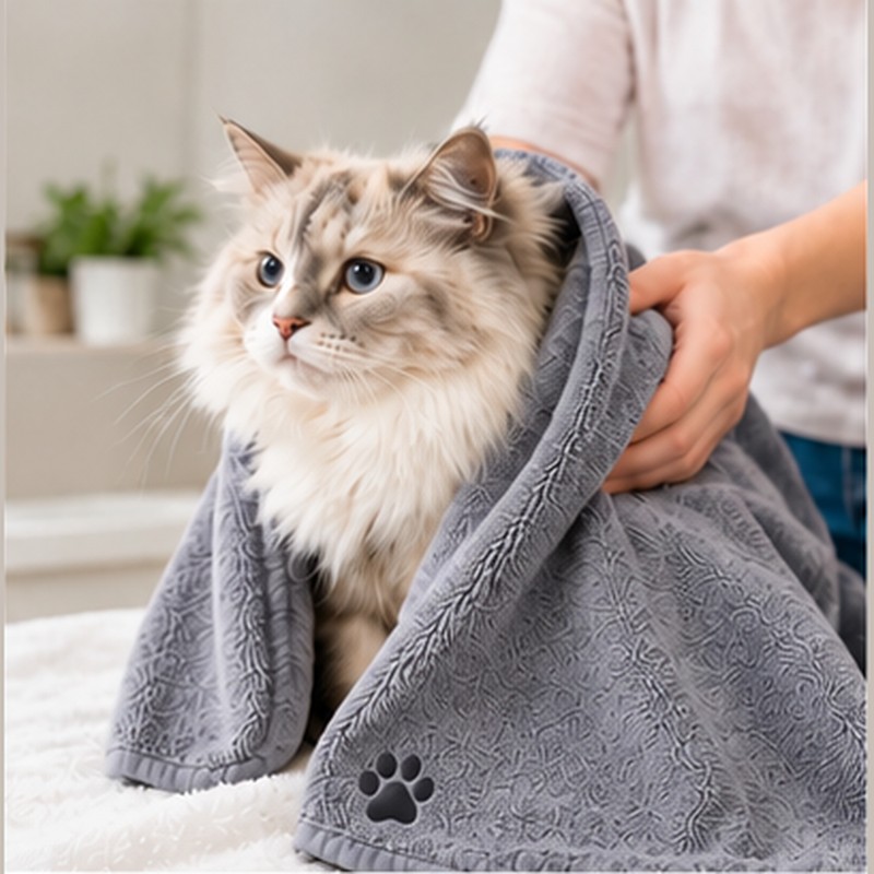 Pet Bath Towel for Dogs & Cats – Soft Microfiber,