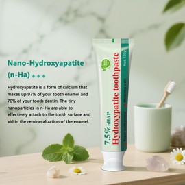 Hydroxyapatite Toothpaste, Helps Remineralize Teeth, Nano Hydroxyapatite Toothpaste, Repair Sensitive Teeth and Effectively Whiten Teeth, Fluoride-Free, Refreshing Mint Flavor 4.23 Ounce (Pack of 1)