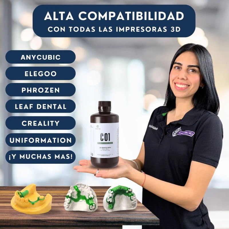 Impresora 3d Resina Dental Calcinable Resione C01 1 Kilo