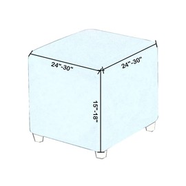 RHYII Ottoman Covers Slipcover Square Jacquard Fabric Footstool Protector Covers Storage Stool Ottoman Covers Stretch with Elastic Bottom Medium Navy