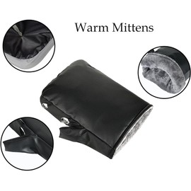 7JI Motorcycle Handlebar Mittens Muffs, Bike Handlebar Mitts Waterproof and Windproof Motorcycle Gloves Winter with Reflective Tape, Thickened Winter Gloves for Men and Women