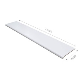 180mm White UPVC Bullnose Window Board/Cill Cover 1.25m Long 9mm Thick Plastic Window Sill Capping