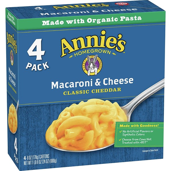 Annie's Classic Mild Cheddar Macaroni and Cheese, 4 ct, 24 oz