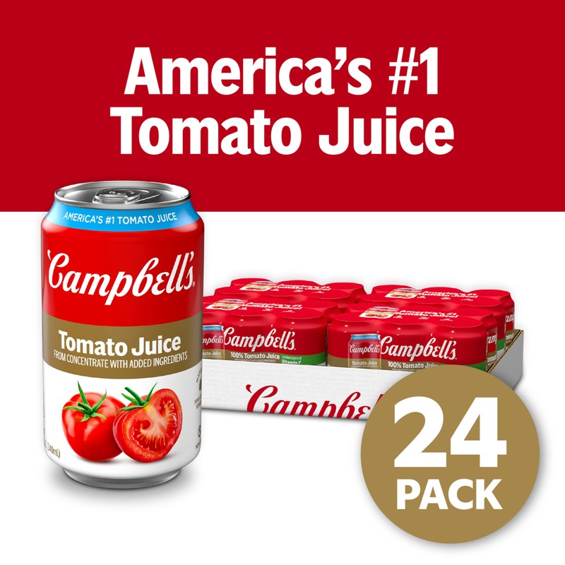Campbell's 100% Tomato Juice, 11.5 fl oz Can (24 Pack)
