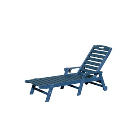 OVX Outdoor Chaise Lounge with 5-Position Adjustable Backrest Blue