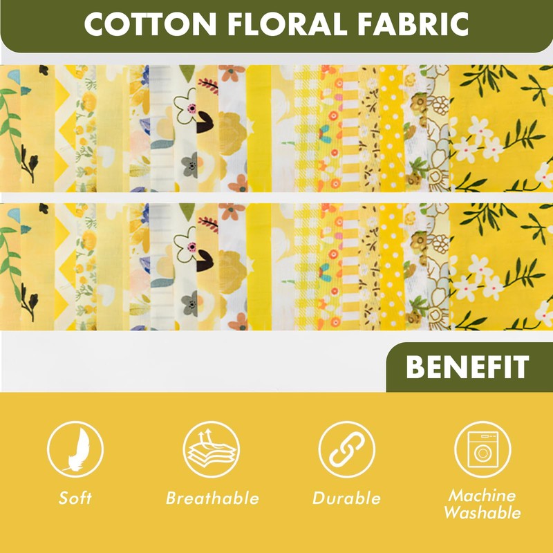 Pack of 40 Cotton Fabric Patchwork, Fabrics Cotton Cloth DIY