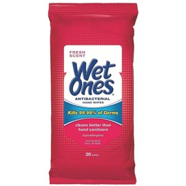 WET ONES Antibacterial Hand Wipes, Fresh Scent 20 ea (Pack of 7)