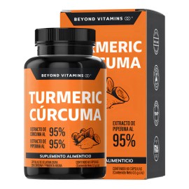Turmeric Cúrcuma Extracto Raíz Estandarizada Pimienta Negra Curcumina Curcuminoides Suplemento Alimenticio Antioxidantes Golden Milk Cápsulas
