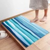 Summer Coastal Front Door Mat Indoor Entrance, Abstract Ocean Wave