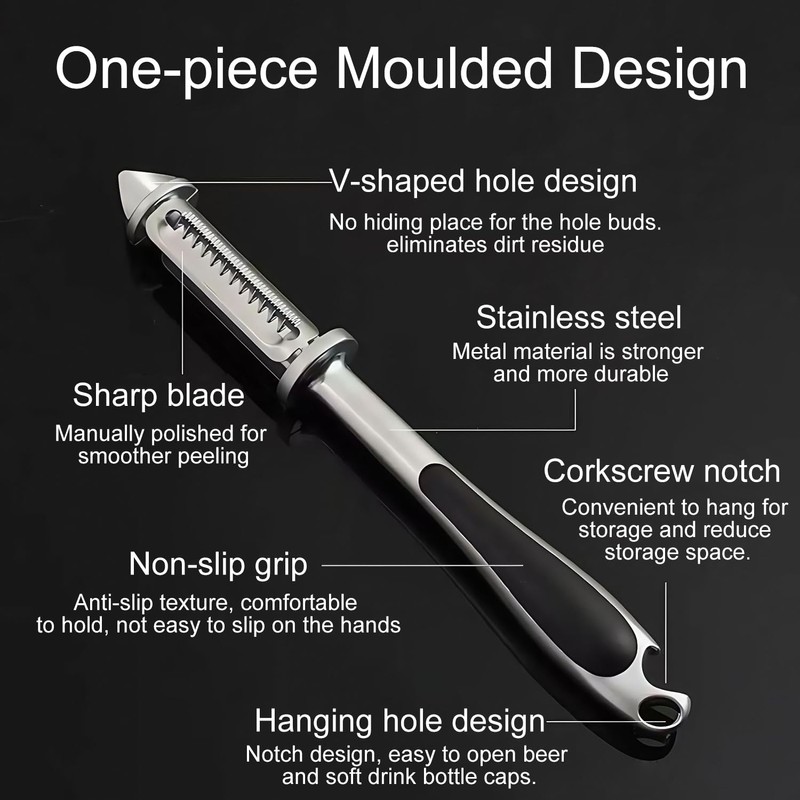 Kzouenzu Premium Peeler, Sharp Stainless Steel Peeler with Simple, Non-Slip