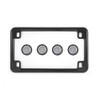 Gloss Black Metal Motorcycle License Plate Frame w/ 4 Clear