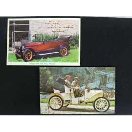 Vintage Lot of 2 Postcards Antique Cars 1917 Peerless 1908 Buick Model X NOS