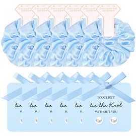 12 Pcs Bridesmaid Proposal Gifts Set Bridesmaid Hair Scrunchies Bridesmaid Pearl Earrings Bridal Shower Bachelorette Party Wedding Favors Hypoallergenic Jewelry Hair Accessories for Women Girls Blue