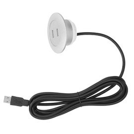 Powered USB Hub Socket Recessed Power Strip Outlet, Double Charge Station, 5V Sofa Power Hub Wiring Board for Couch, Table, Bedside (Silver)