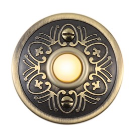 Metal Doorbell Push Button, Bronze Wired Lighted Up LED Doorbell Button-53