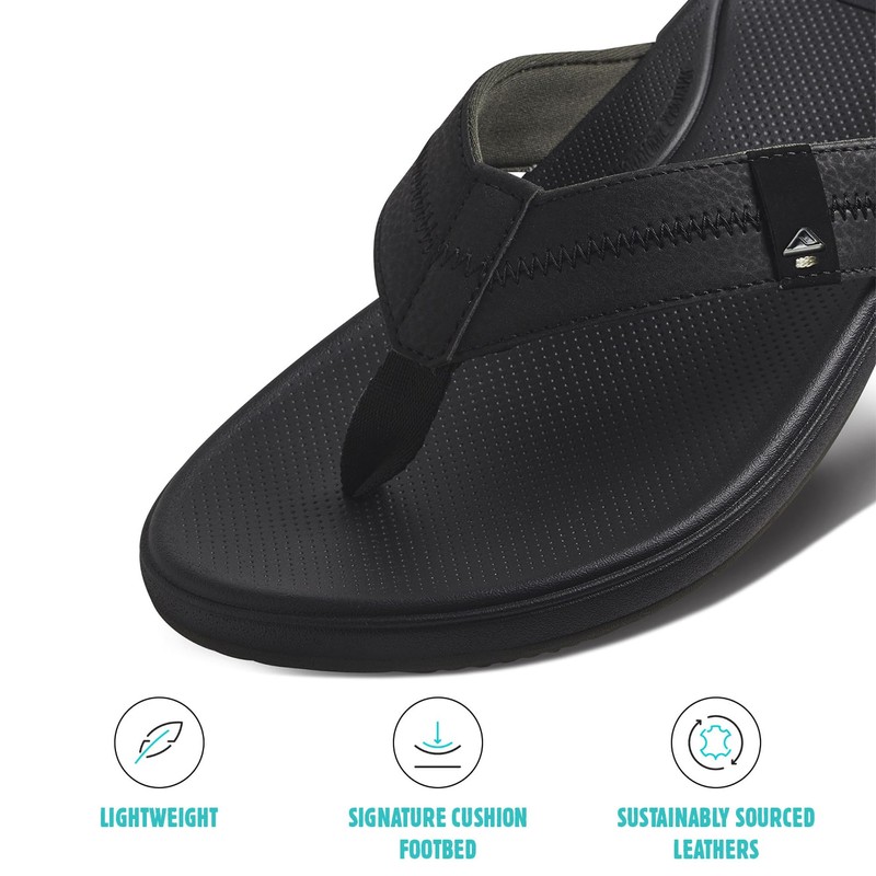 Reef Men's Cushion Phantom 2.0 Sandal, Black, 13
