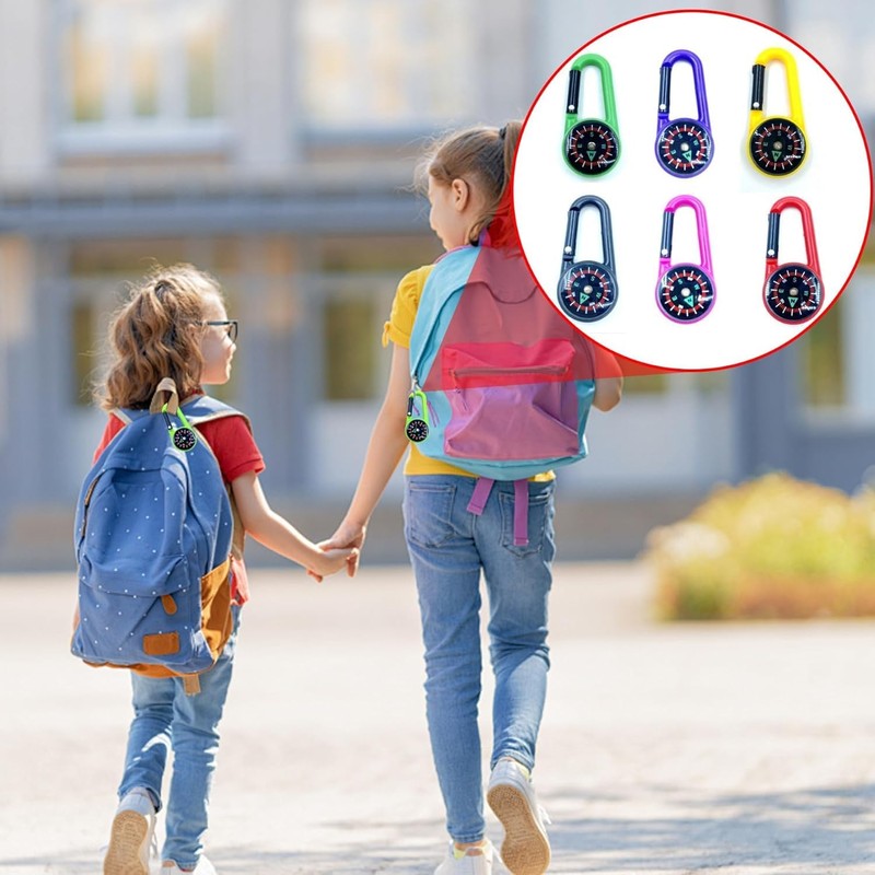 Compass Children, Mini Key Ring, Small with Carabiner, Nautical Compass,