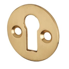 Chivrose Ltd Zoo Hardware Victorian Standard Profile Keyhole OPEN Cover Escutcheon 32mm + Screws (Polished Brass)