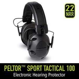 Electronic Hearing Protector by Peltor, Sport Tactical 100, Ear Protection, Earmuffs, NRR 22 dB, Ideal for the Range, Shooting and Hunting