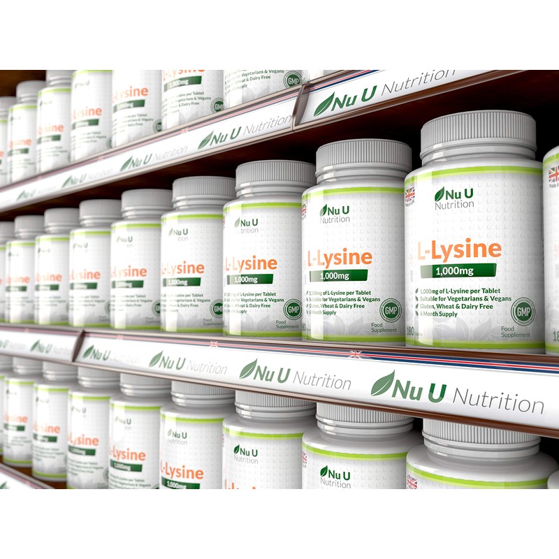 L-Lysine 1000mg | 180 Tablets (6 Month Supply) | Vegetarian