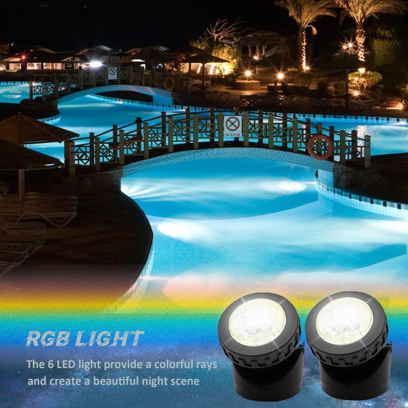 JUSTUP Outdoor Solar Pond Lights, 2 in 1 12 LEDs