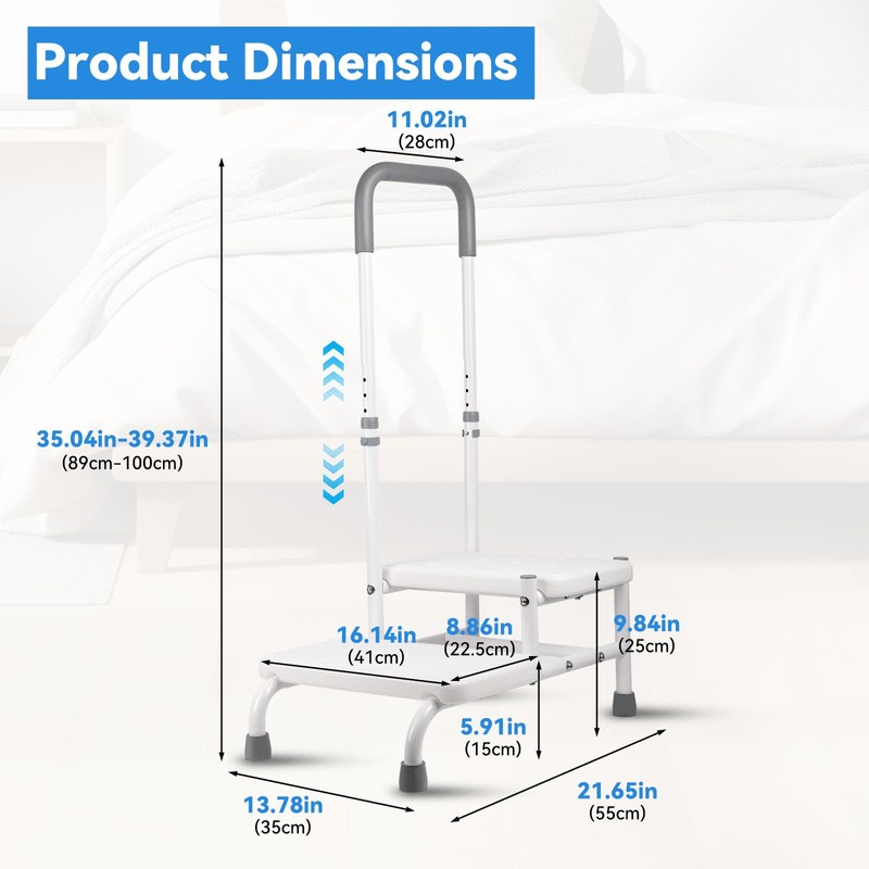 Step Stool with Handle - Heavy Duty Step Stool with
